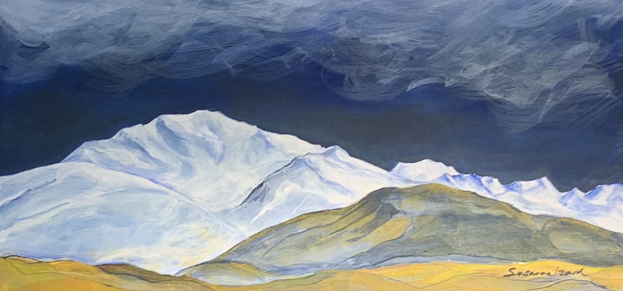 Susanna Izard  | Mt Stevenson | ( Mt John in the foregrground ) | McAtamney Gallery and Design store | Geraldine NZ